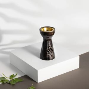 مبخرة بورسلان من نقش - اسود وذهبي