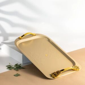 صينية تقديم فاخرة من نقش - عاجي وذهبي