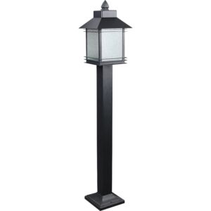 عامود إضاءة خارجية فانوس حديقة 1 متر - اسود
