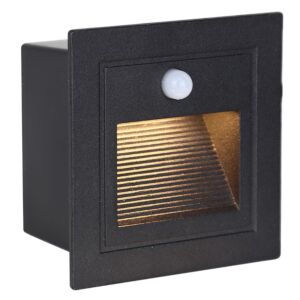 كشاف درج مع حساس حركة لون الانارة اصفر غطاء اسود مربع دفن 7x7 سم