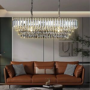 ثريا مودرن مستطيل 100x35 سم رالي - فضي