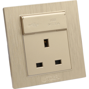 فيش ثلاثي مع منفذ يو اس بي - ذهبي