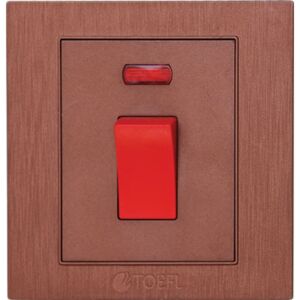 مفتاح سخان مربع 20 امبير من توفل - احمر وبني