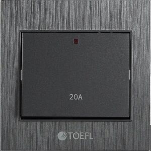 مفتاح ليلاف سخان مربع لون رمادي جرافيت توفل