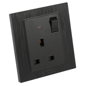 فيش ثلاثي مع مفتاح - أسود