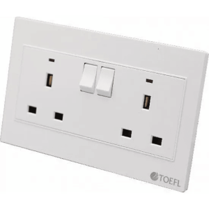 فيش ليفارو ثلاثي مزدوج مع مفتاح مستطيل لون ابيض سادة توفل