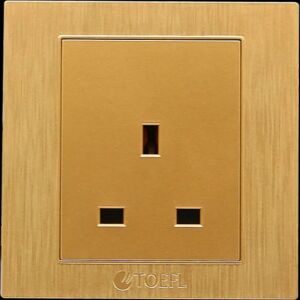 فيش ثلاثي 13 امبير لون ذهبي قولد توفل