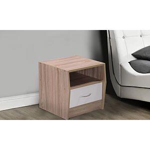 كومودينو مودرن ميشا لون خشبي فاتح رف مع درج خشب ماليزي