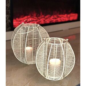 شمعدان كبير شكل قفص - ابيض 