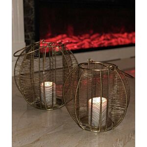 شمعدان وسط شكل قفص - ذهبي