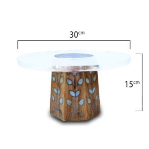 طبق تقديم بقاعدة اكريلك مطعم صدف شامي مقاس وسط - خشبي غامق 