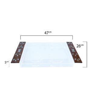 صينية بلكسي مطعمة صدف سوري  - خشبي غامق