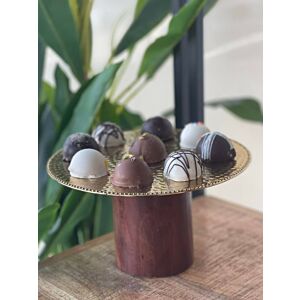 طبق تقديم بقاعدة مرتفعة لوريال مقاس وسط - ذهبي وبني