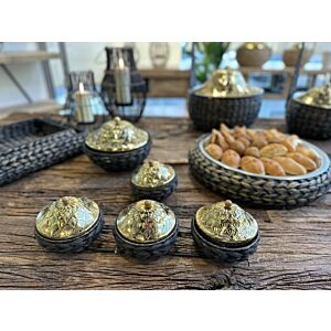 طقم تقديم غراس 3 زبديات - أسود