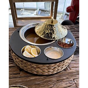 طقم حافظة طعام و 3 زبديات غراس - خشبي