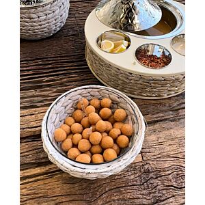 وعاء تقديم غراس وسط - أبيض