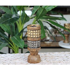 مبخرة  اندلوسية نقش مربعات وسط - بني