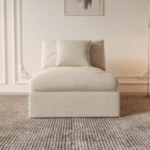 كنبة مفردة بدون ذراعين كلاود - كريمي