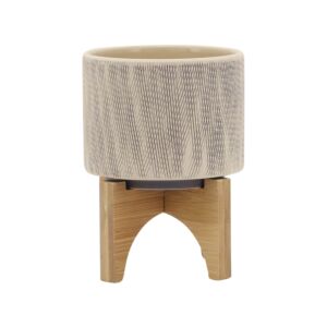 وعاء زرع شبكي مع حامل - لون اسمر