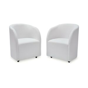 كرسي مفرد متحرك آرت ديكو - ابيض