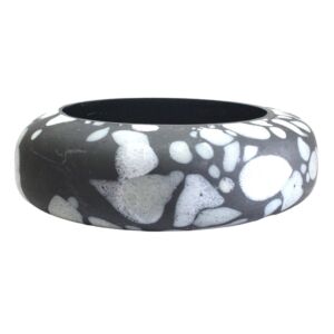 وعاء ديكور زجاجي ماريتا - رمادي