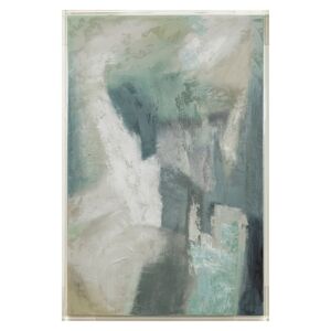 لوحة فنية إطار أكريليك تصميم يدوي 40x60 سم - اخضر وازرق