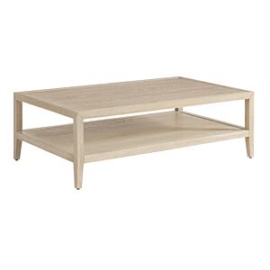 طاولة قهوة من خشب البلوط بلون أبيض مغسول