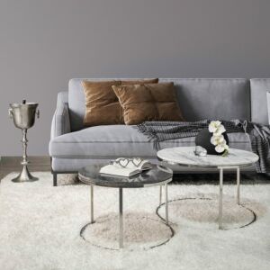 طقم طاولات قهوة تيتوب قطعتين فضي