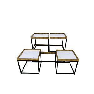 طقم طاولة قهوة 5 قطع - خشبي