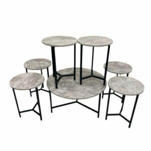 طقم طاولة قهوة وطاولات جانبية 7 قطع تشيلو - رمادي