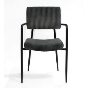 كرسي طعام مخمل فينيسا - رمادي غامق