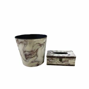 طقم سلة مهملات وصندوق محارم - قطعتين