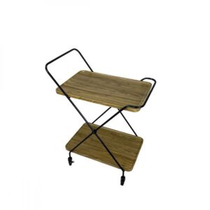 عربة خدمة مستطيل اباري - بيج واسود