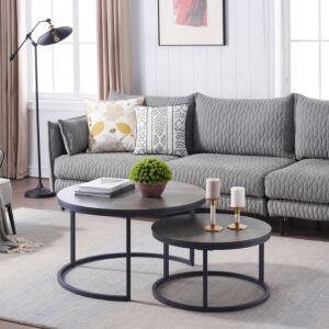 طاولة قهوة متداخلة فيرونا قطعتين - اسود