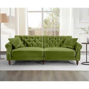 كنبة ثلاثية مخمل بافاريا - اخضر