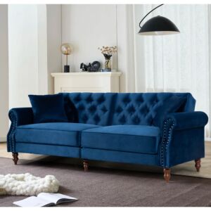 كنبة ثلاثية مخمل بافاريا - ازرق