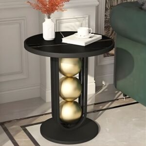 طاولة جانبية سوبريم - اسود وذهبي