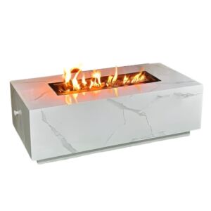 طاولة قهوة بمنقل فحم داخلي - ابيض