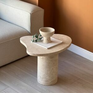 طاولة جانبية فينتيج رخام - بيج