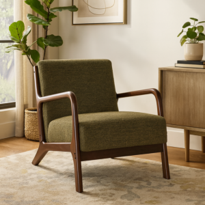 كرسي مفرد كلاسيكا - اخضر وبني