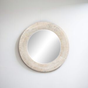 مرآة جدارية دائرية سيبال 91 سم - بيج