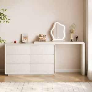 طاولة تزيين بدون مرآة لورينا - كريمي