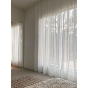 ستائر ويفي خط واحد شيفون - 250x300 سم ابيض