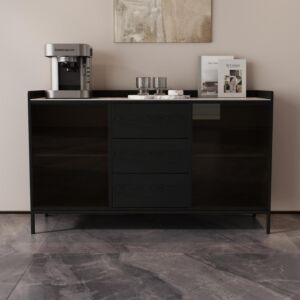 طاولة بوفيه نيرا - أسود ورمادي