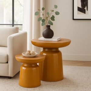 طقم طاولتين جانبية يانجل - برتقالي