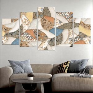لوحه جدارية كانفس موزاييك  - مقسمة - 5 قطع