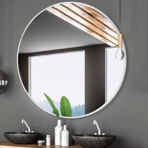 مرآه جدارية ليفونا 80 سم - ابيض