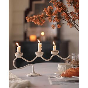 شمعدان حديد انتك روست - ابيض