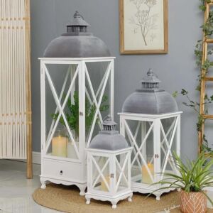 طقم فانوس 3 قطع خشبي راواند