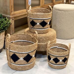 طقم سلال خوص بوهيمي 3 قطع كايلا